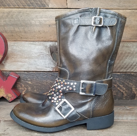 Giove Shoes - Gorgeous Giove Studded Italian Leather Boots